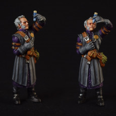 Picture of print of Vampire and alchemist. Tabletop miniature