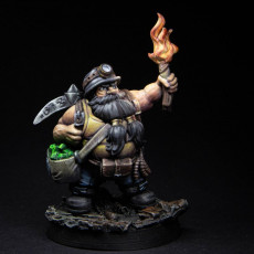 Picture of print of Baldur The Adventurer [PRE-SUPPORTED] Dwarf Miner