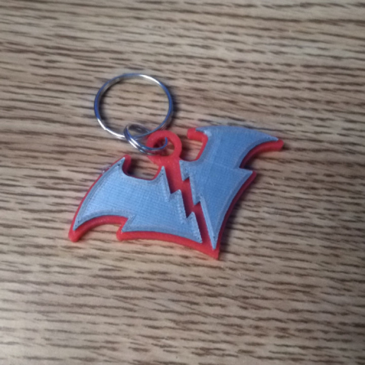 Red Death Batman+Flash Logo Keychain