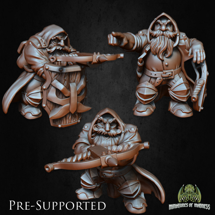 Dwarf Crossbowman Set [PRE-SUPPORTED] Soldier Fighter's Cover