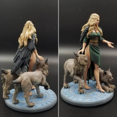 Picture of print of Freya and her lynxes