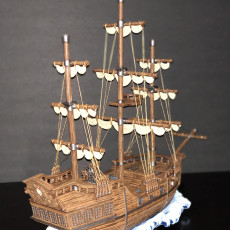 Picture of print of Pirate Ship The Menace / Corsair Sailing / Galleon / Playable Interior / Pre-Supported