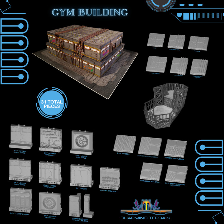 Cyberglow City Cyberpunk Gym Building OpenLOCK's Cover