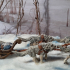 Wolf Sled / Dire Wolf / Winter Arctic Snow Ice Mount print image