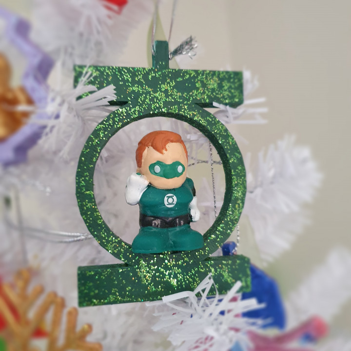 Green Lantern Christmas tree ornament pencil toppers or ooshies decoration