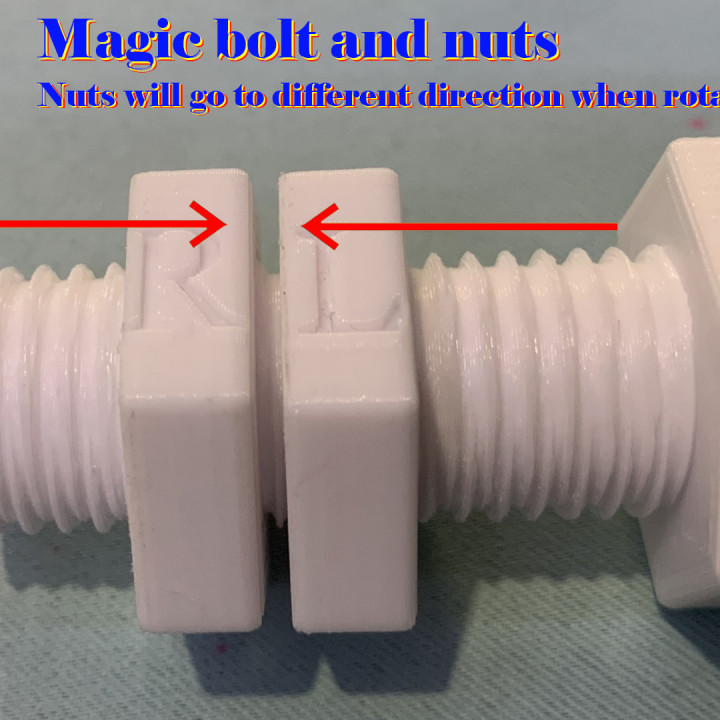 Magic bolt (Nuts will go to different direction when rotating)(double threaded bolt)