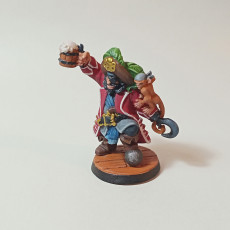 Picture of print of Madolff - Male Dwarf PIrate Captain - 32mm - DnD