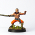 Monk with battle staff print image