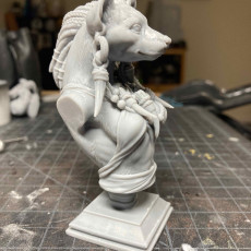 Picture of print of Meirsoa Gnoll Matriarch bust pre-supported