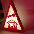 christmas tree triangle stand desktop with light. fast print no support image