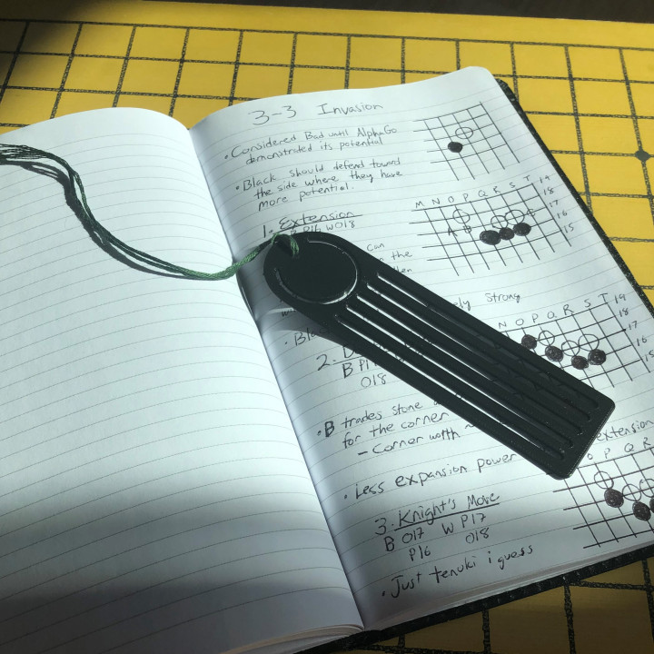3D Printable Grid Line Stencil Bookmark for Small Notebooks by Evan S.