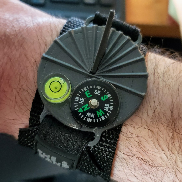 3D Printable Simple Sun Dial Wristwatch by Gary R