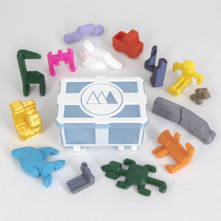 3D Printable Tiny Toy Box Packing Puzzle by Devin Montes
