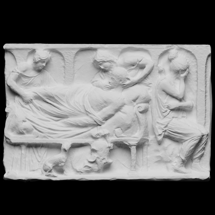 Relief sculpture: the death of the Greek hero Meleager