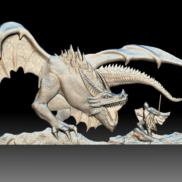 $5.00Dragon Knight 3d model bas-relief for CNC router printable