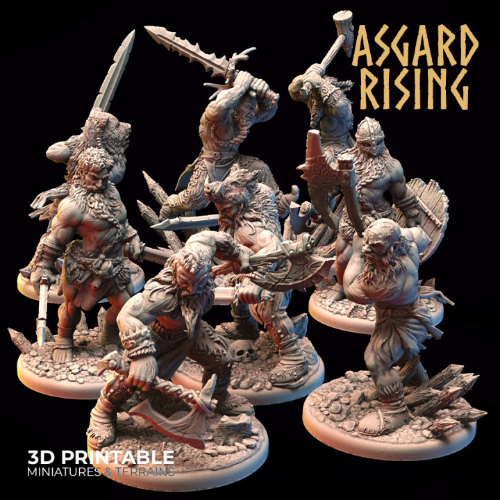Nordic Viking Berserker Miniature for DnD Asgard Rising Tabletop 28mm and 32mm Fantasy RPG Pathfinder