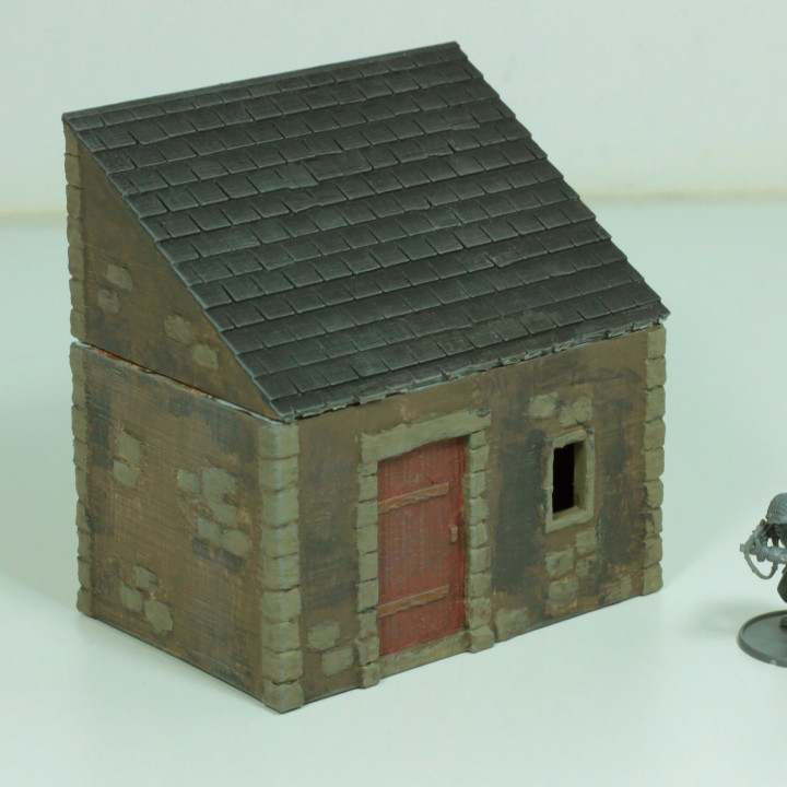 French Townhouse Shed 28/20/15 WW2 Scatter Terrain Tabletop Gaming DnD 3D Print 
