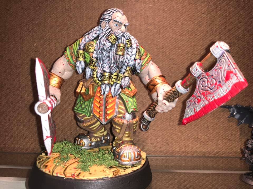 By Daybreak Miniatures 32mm 3D Printed Resin Miniature Petri ”Red Axes” Redhalla D&D Dwarf Barbarian/Fighter