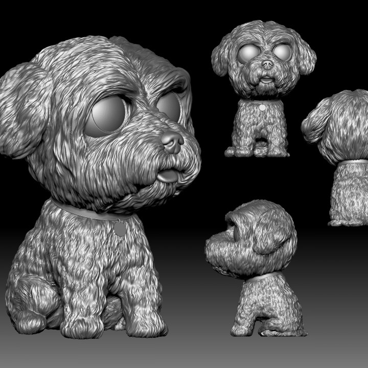 3D Printable Maltese Bichon dog Funko Pop style 3D by Aleksey