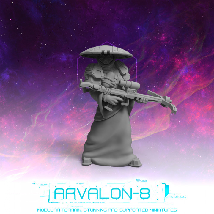 Arvalon 8 Bounty Hunter Elliot 32mm Resin 3D printed Stargrave Sci Fi 