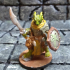 Male Dragonborn Cleric of Tamara with Scimitar and Shield NOW PRESUPPORTED print image