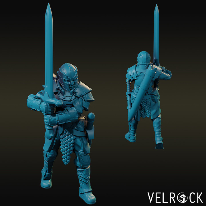 $4.00Battle-Scarred Fighter with Greatsword (Male) NOW PRESUPPORTED