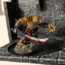 Picture of print of Tabaxi Samurai Fighter  - Professionally pre-supported!