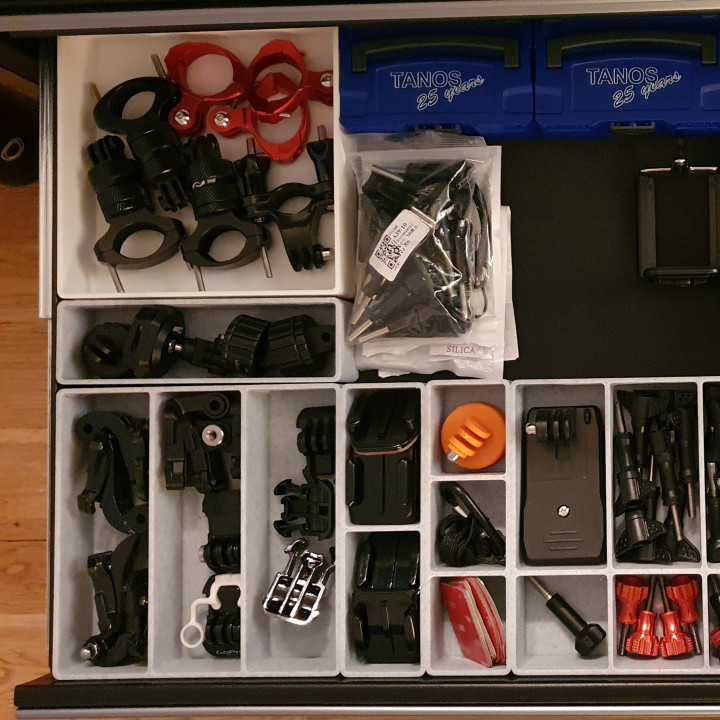 Square grid organizers, for Clas Ohlson tool chees, gopro accessories, Lego, tools, camera equpment and so much more