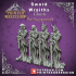 Sword Wraiths x4 - Undead Sword Masters - PRE SUPPORTED -32mm scale - D&D image