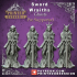 Sword Wraiths x4 - Undead Sword Masters - PRE SUPPORTED -32mm scale - D&D image