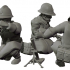 Mortar with crew - French army WW2 - 28mm for wargame image