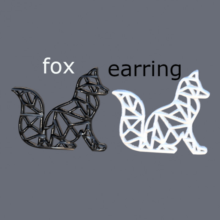 Fox earrings (geometric)