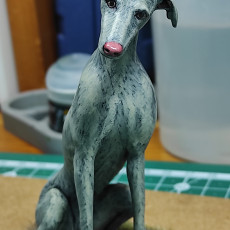 Picture of print of Greyhound dog 3D printable model with/without basement
