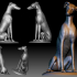 Greyhound dog 3D printable model with/without basement image