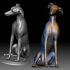 Greyhound dog 3D printable model with/without basement image