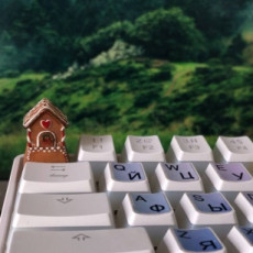 Picture of print of christmas gingerbread house keycap