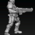 Cyberpunk Heavy Soldier Firing Machinegun (pre-supported) image