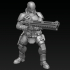 Cyberpunk Heavy Soldier Firing Machinegun (pre-supported) image