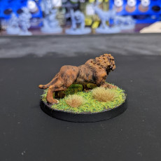 Picture of print of Sabre toothed Tiger (32mm scale presupported miniature)