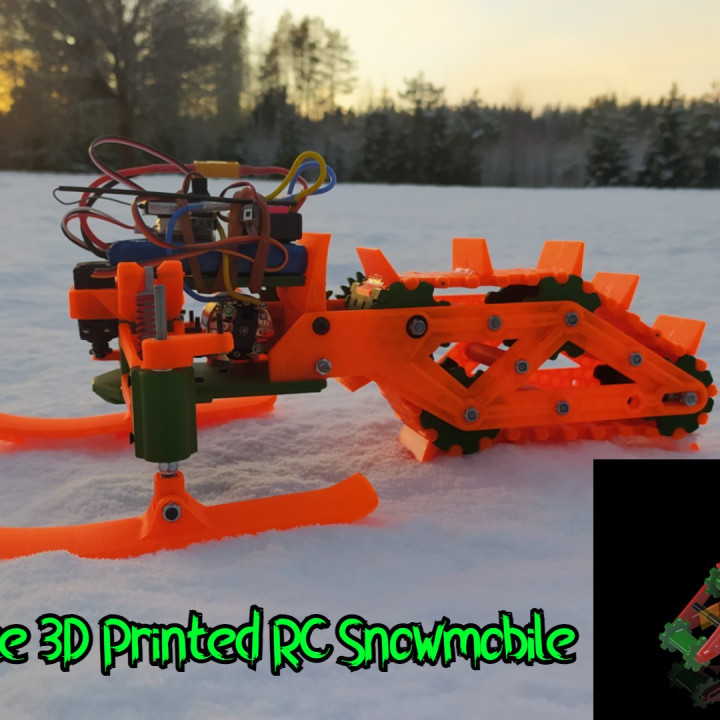 Open Source 3D Printed RC Snowmobile (Open rc f1 electronics)