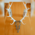 Wireframe Deer Head With Giant Antlers image