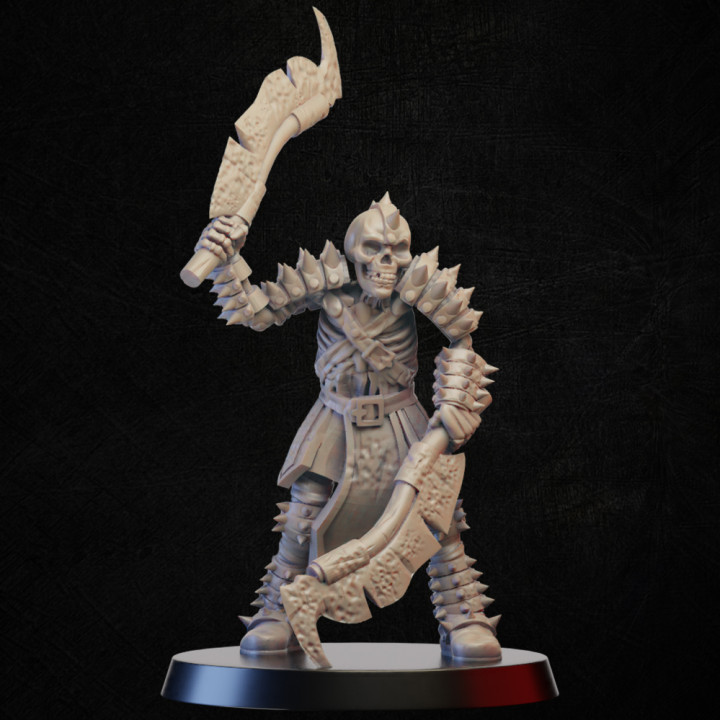 $3.80Spiked skeleton warrior with dual swords