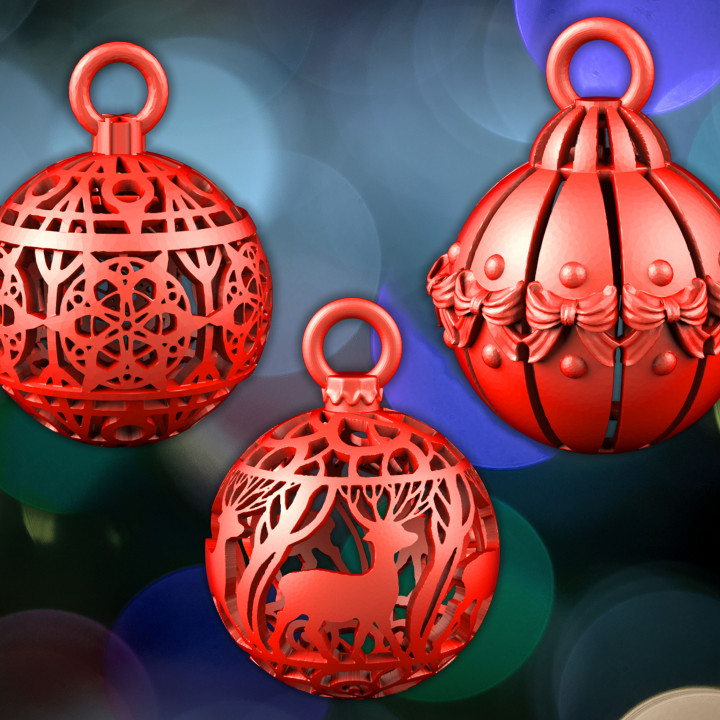 3D Printable Christmas Tree decorations by Crosslances