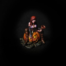 Picture of print of Vampire girl on pumpkin