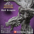 Red Dragon & Rider - Gyth - PRE SUPPORTED - D&D 32mm image