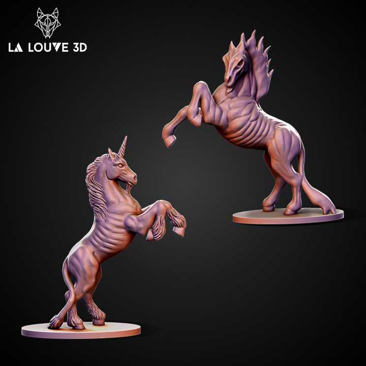 $5.50Unicorn and Nightmare horse