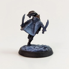 Picture of print of Young Female Half Orc Rogue with Dual Scimitars (PRESUPPORTED)