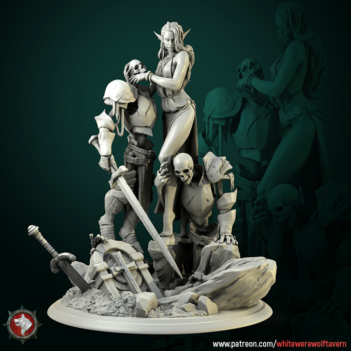 $19.00Diorama Laedria the Necromancer with skeletons pre-supported
