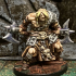 (0001) Male human half orc barbarian with two axes print image
