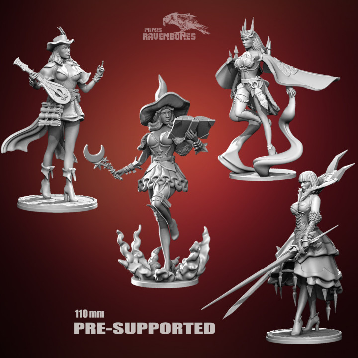 Mage, Bard, Vampire and Witch 110 mm Bundle's Cover